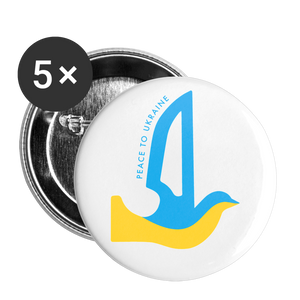 Peace to Ukraine badge, stor(5 stk) - white