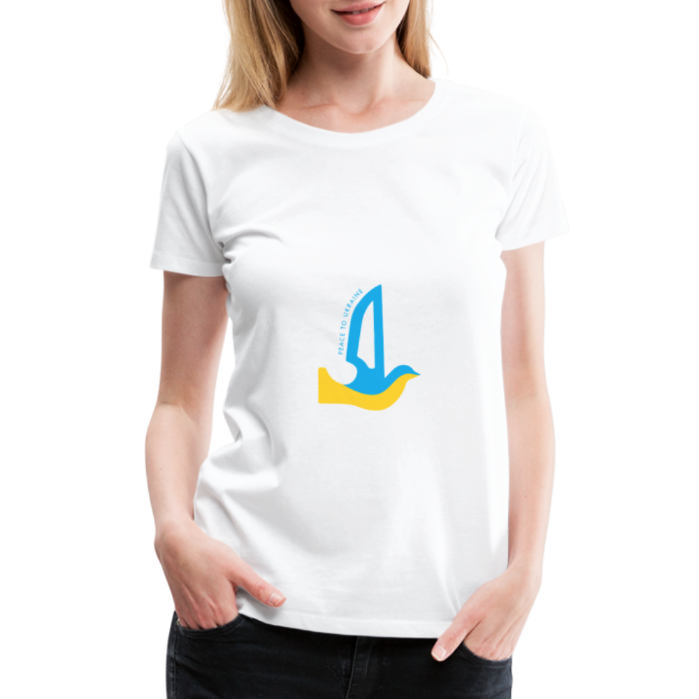 Peace to Ukraine T-Shirt, kvinde, flere farver - white