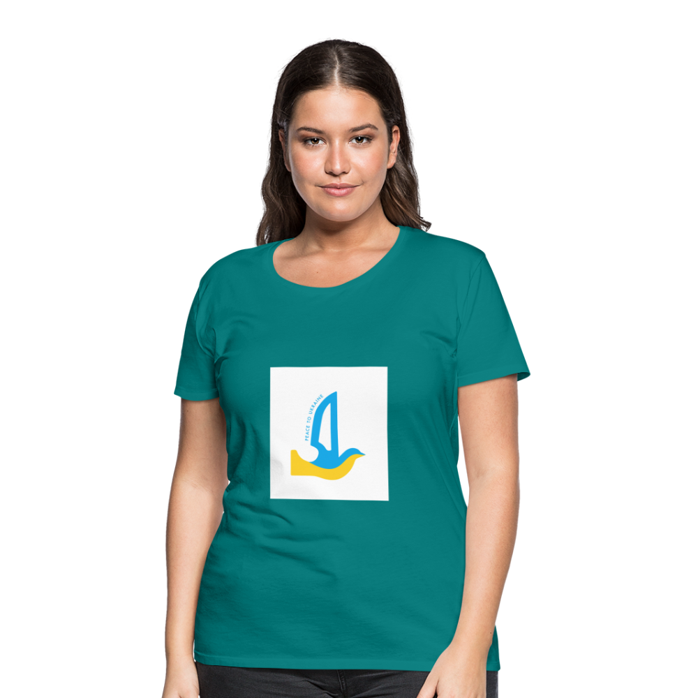 Peace to Ukraine T-Shirt, kvinde, flere farver - teal