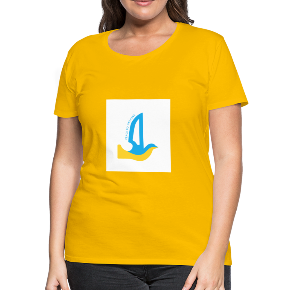 Peace to Ukraine T-Shirt, kvinde, flere farver - sun yellow