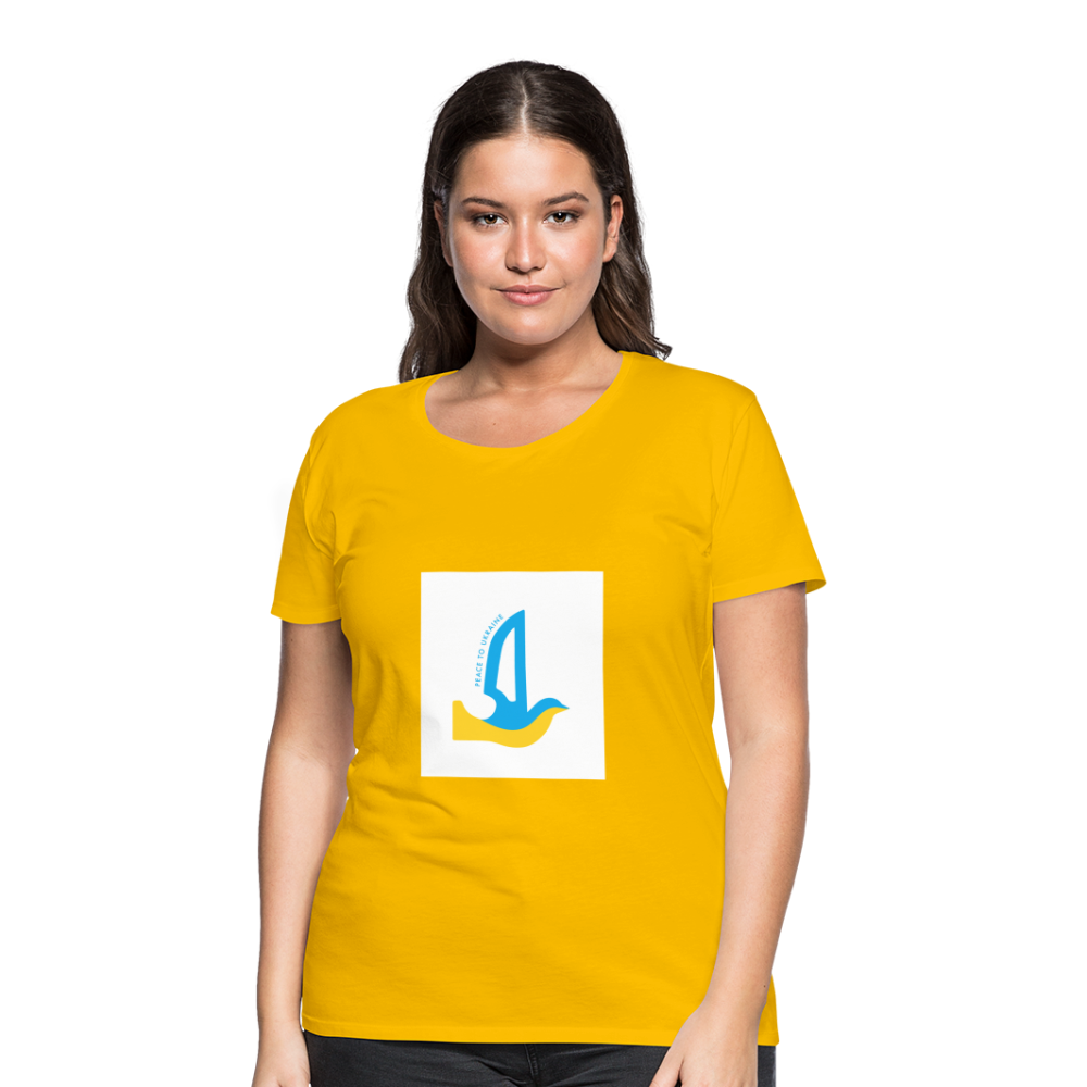 Peace to Ukraine T-Shirt, kvinde, flere farver - sun yellow