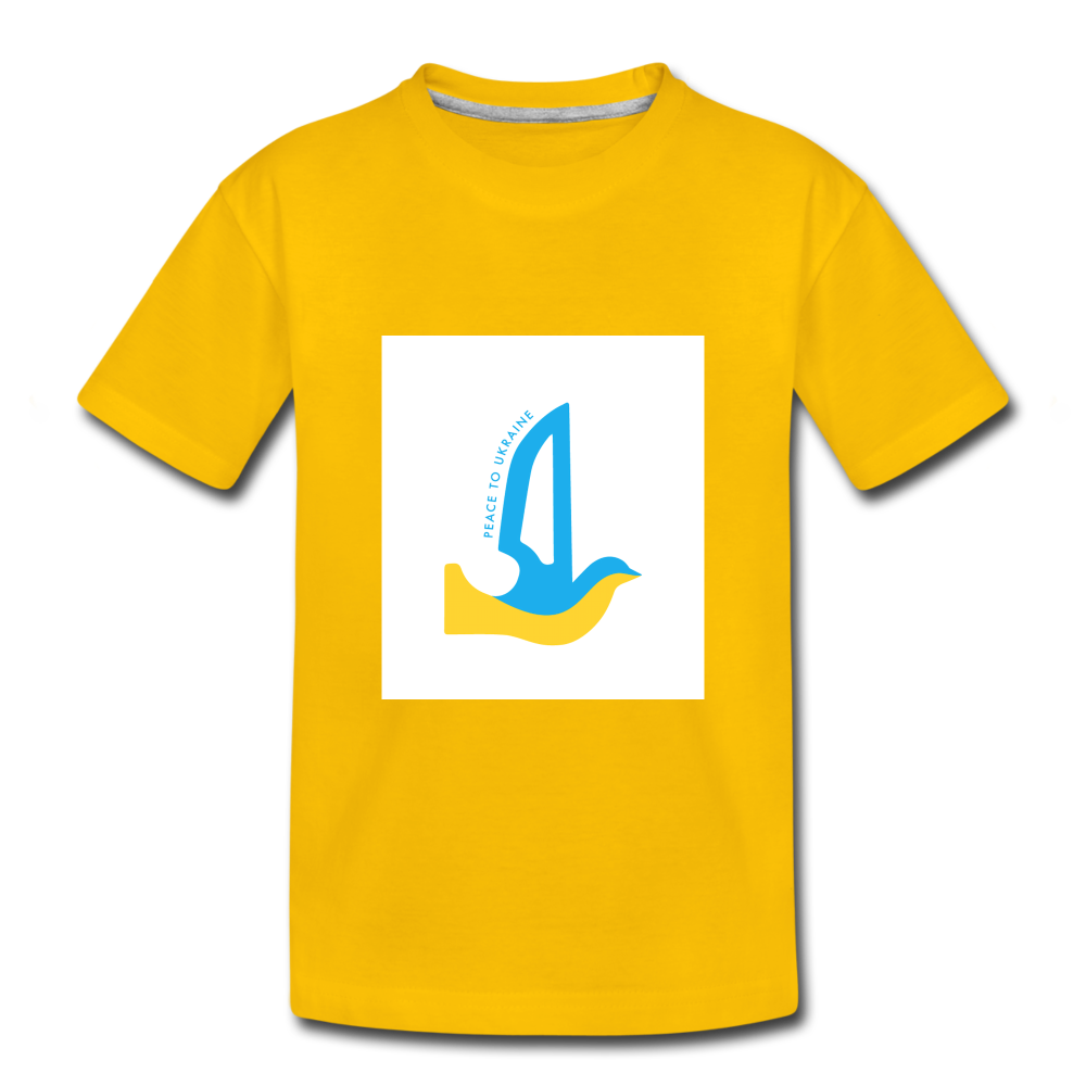 Peace to Ukraine T-Shirt, barn, flere farver - sun yellow