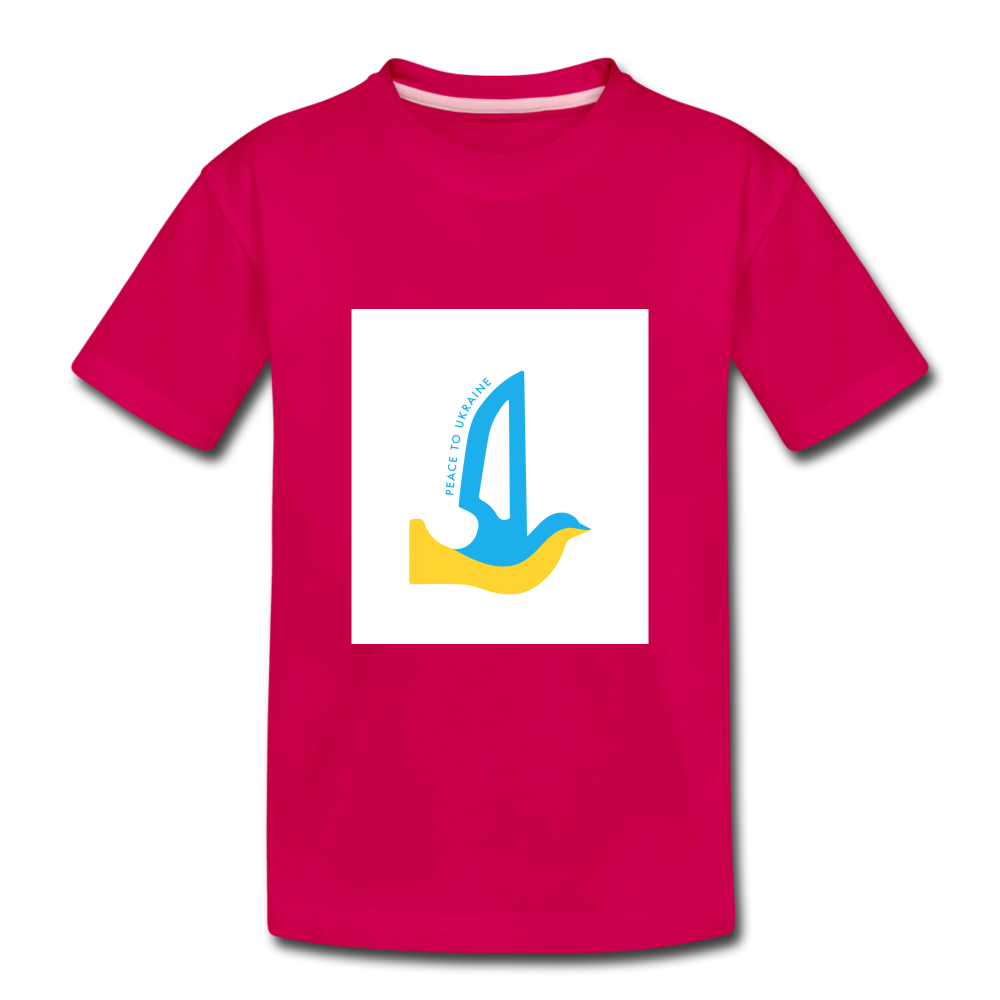 Peace to Ukraine T-Shirt, barn, flere farver - dark pink