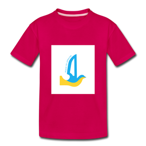 Peace to Ukraine T-Shirt, barn, flere farver - dark pink